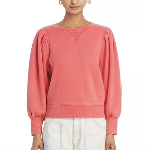 Rails Tiffany Crewneck Sweatshirt 100% Cotton Balloon Sleeve - Cherry sz M